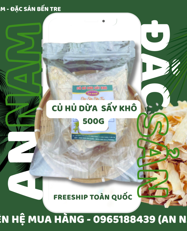 Củ hủ dừa sấy khô